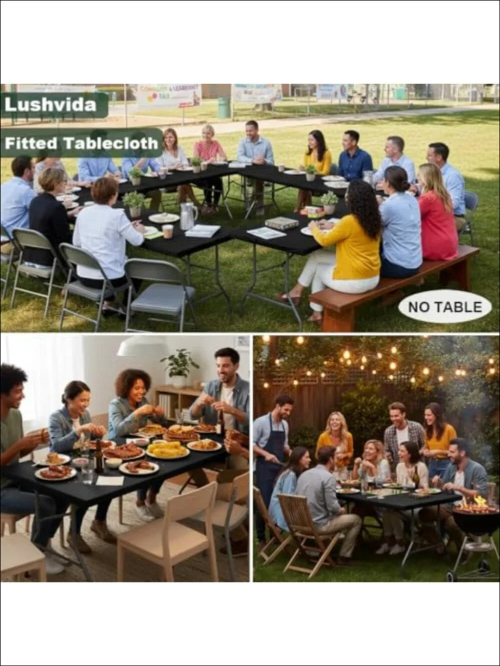 Waterproof Vinyl Flannel Backed Tablecloth Rectangular Folding Table Cover 6